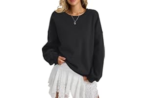 Tomwell Sweatshirt Damen Oversized Pullover Herbst Winter Rundhals Pulli Fleecepullover Langarmshirt