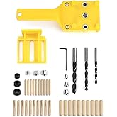 QWORK 44 Pieces Drill Jigs, Pin Jig Kit, for Drilling Wood Dowels, 6mm / 8mm / 10mm