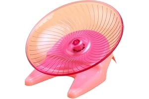 Tainrunse Piccolo animale esercizio giocattolo criceto ruota pet running liscio rotante volante disco in acciaio asse gerbilli topi riccio silenzioso rosa