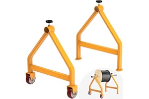 Lifeswell Porta bobine di filo, contenitore portatile per cavi, in acciaio completamente saldato, dispenser per bobine di diametro fino a 71,1 cm, capacità 99,8 kg, giallo