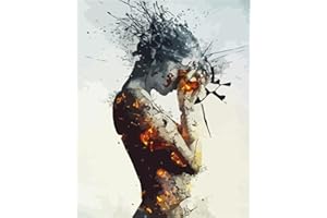 Meecaa Paint by Numbers Abstract Beauty Girl Kit for Adults Beginners DIY Oil Painting 16x20 Inch (Beauty, No Frame)