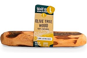 WOLF BELLY NATURAL PET GOODNESS Wolf Belly - Mordedor Palo de Olivo para Perros 100% Natural (Talla L) Juguete Perro Morder Resistente, Calma Estrés y Ansiedad, Palo para Perros, Hueso Perro Madera, Reduce Sarro y Placa