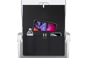 Spizummp Funda para mesa de avión con bolsillos, organizador de respaldo de asiento Oxford Airline, bandeja de avión reutilizable con múltiples compartimentos para volar