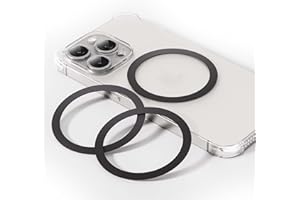 WONLIVE Pegatina Anillo de Metal Universal, Anillo Imán Compatible con MagSafe Cargador Inalámbrico/Soporte de Coche para iPhone/Samsung/Android Fundas de móvil 3Pcs Anillos de Metal(sin Imán),Negro