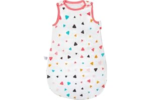 MOEMOE BABY Gigoteuse tog 0,5, Gigoteuse été Gaze Coton, Gigoteuse Bébé, Gigoteuse Fille, Gigoteuse 0-6 Mois,Triangle,S, Taille de l’étiquette 9-18M