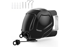 FCOOL 30m Adjustable Retractable Clothes Line, (2x15m) Dual Extendable Washing Lines for Outdoor, Indoor, Garden, Bathroom, Laundry, Patio, Balcony