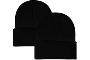 WESTEND CHOICE 2 Pack Beanie Hat for Teenagers Winter Hats Knitted Boys Girls Unisex Beanies Ski Warm Thermal Double Layered Beanie Hats