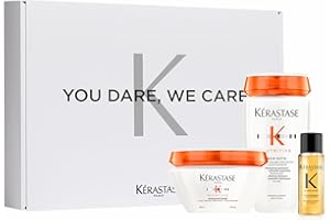 Kérastase Pflegeset mit Nutritive Bain Satin Riche High Nutrition Rich Shampoo, Nutritive Masquintense Deep Nutrition Soft Mask und Elixir Ultime Huile Originale Haaröl in Reisegröße (15 ml) gratis