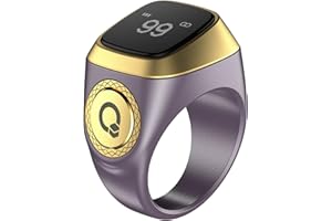 Al salama Smart Tasbih Zikr Ring Réveil numérique Musulman azan 20 mm Compteur Tasbih Smart Ring (Violet)