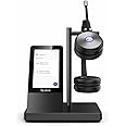 Yealink WH66 Industry Leading, All-In-One, Binaural DECT Wireless Headset & UC Workstation with 4.0 Inch (480 x 800px) Capacitive Touch Screen & Yealink Acoustic Shield Technology – Black/Silver