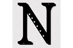 Resama 11'' Black Metal Letters for Wall Decor, Visual 3D Large Alphabet, Decorative Farmhouse Hanging Letter Sign for Living Room Bedroom Office Home Party (N)