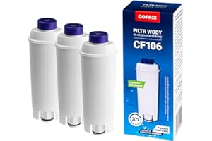 3x COFFIX Filtr wody do ekspresów do kawy DeLonghi - Kompatybilny z modelami m.in. Dinamica, Magnifica S, PimaDonna, Autentica, Capuccino Smart, Evo - Wkład filtrujący chroniący przed kamieniem