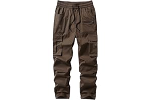 Elegancity Hombre Pantalon Cargo Color Sólido Chino Pantalones Jogger Cargo Pants Elastico Hombre con Varios Bolsillos XS-XXL