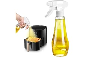 AHOUGER Nouveau Pulvérisateur d'huile noir Vaporisateur d'huile 200 ml Upgrade Pulvérisateur d'huile pour huile comestible, verre huile vaporisateur d'huile pour friteuse à air chaud