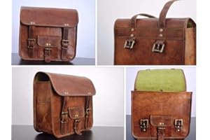 ALASKA EXPORTS - 1 para toreb na siodełko motocyklowe, skórzana torba na tylne siedzenie, torba podróżna, bagaż, czarna (2 worki) (brązowa)