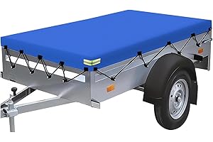 FUERDICH Lona para remolque, impermeable, PVC 420D, lona para remolque de 750 kg, 209 x 115 x 10 cm, color azul