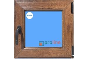 ECO-BLU Ventana PVC 500x500 color madera (Roble Dorado) Oscilobatiente Derecha Climalit Mate Carglass
