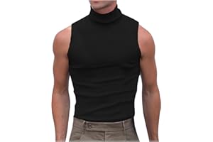 ZDSUHYIW Sportunterhemden Herren Rollkragen Ärmelloses Muskelshirt Gym Sport Stringer Baggy Workout Tanktops Bodybuilding Fitness Achselshirts Sommer Strand Unterhemden