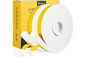 fowong Selbstklebend Schaumstoffband 25mm(B) x20mm(D)/4m -Abnehmbarer Klebstoff -Türdichtung Dichtungsband kochheld, Moosgummi selbstklebend, Kollision Anti-Rutsch Schalldämmung 2 Rollen je 2m lang