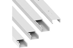 CABLECOACH Habengut | Goulotte de câblage (avec trous de montage dans le sol) 15x30 mm, en PVC, longueur 4 m (4 x 1 m), blanc