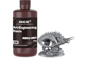 JAMG HE Ulepszona żywica ABS-Like Resin, 10K Art-Engineering Toughness Non-Brittle New 3D Printer ABS-Like Resin for UV Photopolimer Rapid High Precision Low Odor LCD DLP SLA 405nm Żywica (Dark Gray)