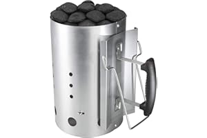 Denmay 30cm H & 19CM DIA Charcoal Chimney Starter with Handle for Weber 7416, Charcoal Grill Accessories Chimney Lighter, Grill Quick Start Barbecue for Camping & Grilling, Chimney Lighter Basket