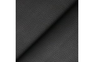 DESHOME Chiara - Tissu au mètre faux cuir hydrofuge anti-fissuration simili cuir pour canapé, fauteuil, chaise, pouf, sacs Noir 1 mètre
