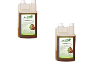 Stiefel Succo di erbe epatiche | Confezione doppia | 2 x 1 l | Mangime liquido complementare per cavalli | Per sostenere la funzionalità epatica e la rigenerazione delle cellule epatiche