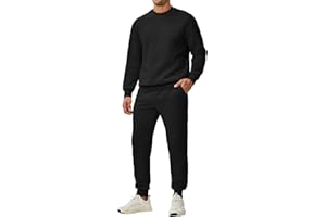 JMIERR Herren Trainingsanzug Set Casual 2-Teiliger Jogginganzug Herren Rundhals Pullover Winter Sweatshirts und Jogginghose Casual Textured Sportanzug Laufanzug