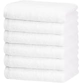 ZOLLNER Set of 6 Premium Bath Towels 50 x 70 cm - Extremely Absorbent and Soft in White, Washable up to 95 &deg;C, Cotton, Oeko T