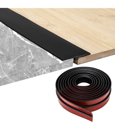 EFUTURETIME Overgangslijst, zelfklevend, 4 m overgangsprofiel, zwart, 4 cm breed, 3,5 mm hoge deurlijst, vloer, zelfklevend, afdeklijst, pvc, voor vloeren, deuren, ramen