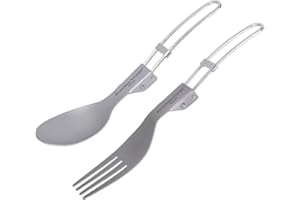 iBasingo Titane Cuillère Pliante Fourchette Spork Camping en Plein Air Couverts Légers Vaisselle Portable Ustensiles De Voyage