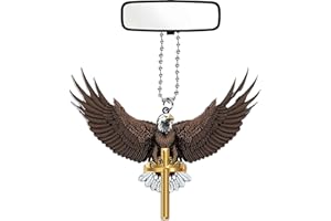 Maciun Ciondolo per Auto Aquila,Ciondolo per specchietto retrovisore per Auto Eagle in Acrilico | Ornamento per Auto Simbolo Religioso Americano Specchietto retrovisore Aquila Decor Pendenti