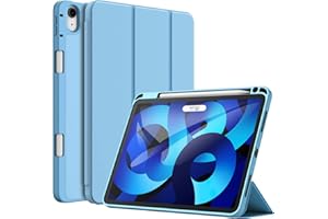 ‎JETECH JETech Etui dla iPad Air 11 Cala M2 (2024), iPad Air 5/4 (10,9 Cala, Model 2022/2020, 5/4) z Uchwytem na Długopis, Szczupły Pokrowiec na Tablet z Miękki Tył z TPU (Jasny Niebieski)