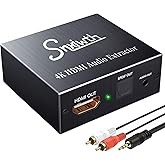 Snxiwth HDMI Audio Converter 4K Converter HDMI to HDMI + Optical SPDIF with 3.5mm Stereo HDMI Audio Extractor HDMI to SPDIF C