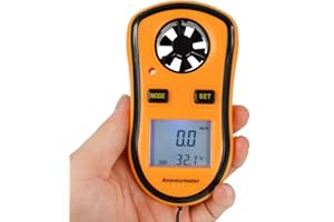 Szaerfa Handheld LCD Wind Speed Meter Measuring Wind Speed Backlight for RCD Drones Helicopter Windsurfing Kite Flying Sailing Surfing Velocity Measurement