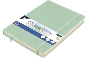 Kangaro Art szkicownik A5 miętowy PU twarda okładka, 80 arkuszy, 140 gramów, kremowy papier