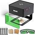 Neelabil DJ6 Engraver DIY Marking Portable Engraving Machine for DIY Handcraft Logo Mark Printer 80x80mm Carving Area with 4PCS Raised Columns + Goggles Support Wireless Mobile Connection Wood