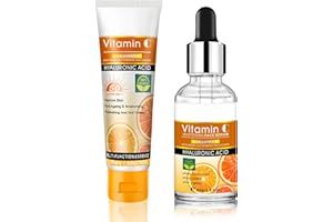 MRCUVARYAS 2PCS - SPF 50 Face Moisturiser丨Face Sunscreen with Sunscreen SPF 50 UVA, UVB & Vitamin C Serum for Face Anti Aging, Reduces Redness & Improves Skin丨Sun Cream Set wtih Vitamin C Sun Protection