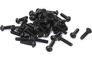 UXCELL sourcingmap® M2,5 x 10 mm śruba z łbem sześciokątnym z łbem sześciokątnym czarna 50 szt.