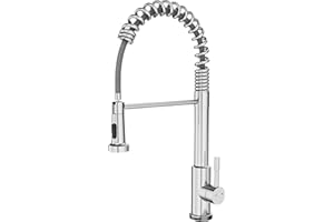 YUANNY Robinet Cuisine Mitigeur Cuisine avec Douchette Extractible,Robinet Ressort en Spirale Rotatif à 360°, Robinet d'Évier Mitigeur Monocommande en 304 Acier Inox,Froid & Chaud Disponible,2 Modes