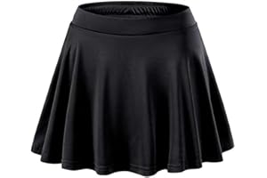 Aiihoo Mädchen Einfarbig Tennisrock Hosenrock Sportliche Rock Golfrock Sportrock Laufenrock mit Innenhose Kurz Sommerrock