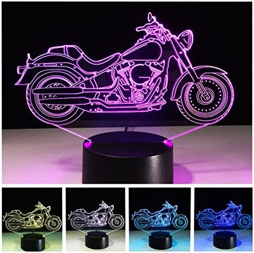 3D Nightlights, 7 Colors Change Touch Control Night Lamp, Best Gift for Children and Friends（motorcycle）