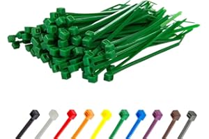 Gocableties - Bridas plastico verdes para cables - 100 Piezas - 100 mm x 2,5 mm - Tamaño pequeño - Resistentes a los rayos