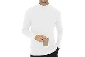 Tyhengta Men's Long Sleeve Top Turtleneck Fleece Undershirt Thermal Pullover Top Baselayer Winter Fleece Tops