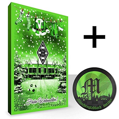 Preisvergleich Produktbild Borussia Mönchengladbach Weihnachtskalender / gefüllter Adventskalender + Sticker, inkl. Teamposter