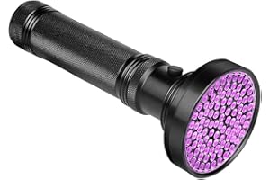 ‎VEETOP Veetop UV Taschenlampe Bernstein Schwarzlicht Taschenlampe mit Uv licht 100 UV LEDs 395nm Schwarzlichtlampe Superstrahlend Robust und Wasserfest zur Urinflecken-Detektion