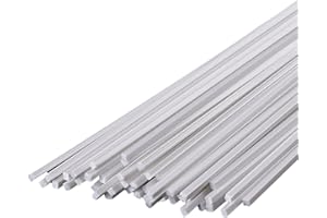 SHOUCAN ABS Massiver Vierkantstab Länge 500mm Seitenlänge 1-4mm Geeignet Für Architekturmodellbau DIY Weiß,2×2×500mm (50pcs)
