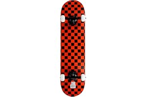Krown Rookie Checker Skateboard - Pro Style Quality - Maple 7-Ply Deck, Aluminum Trucks, Urethane Wheels, Precision Bearings - The Perfect Beginners First Board