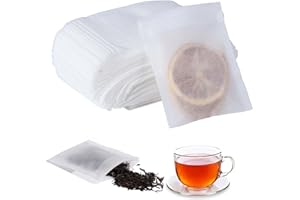 Vinabo 400 Sachet the a Remplir Jetable, Filtre à thé 7 x 9 cm avec Cordon de Serrage, Infuseur thé Adaptés au thé en Feuilles, au thé Parfumé, aux épices, aux Herbes Médicinales, aux épices, etc